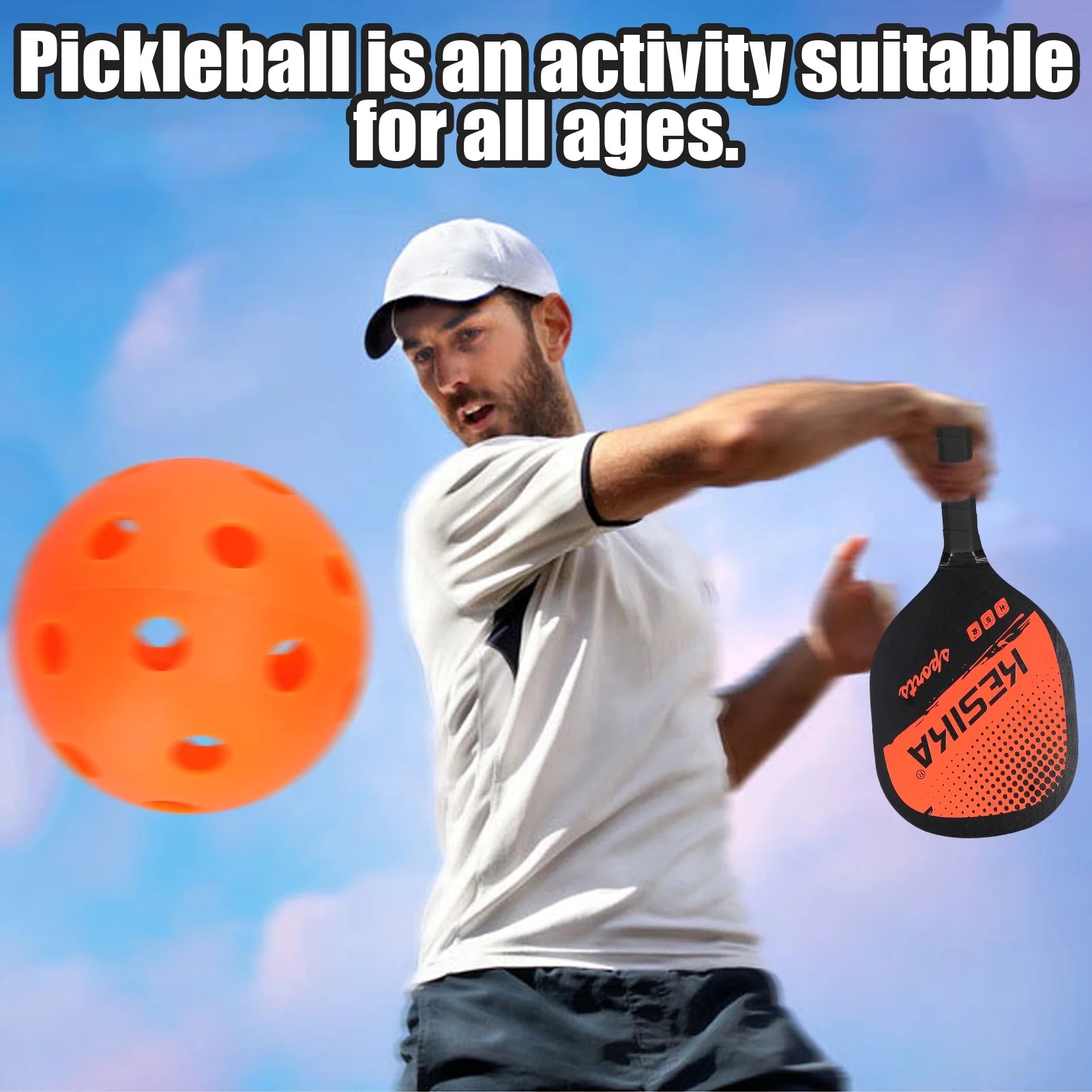 Pickleball Paddle Set Pickleball Rackets Ball Set 2 Rackets & 4 Pickleball Balls with Carrying Bag for Men Women